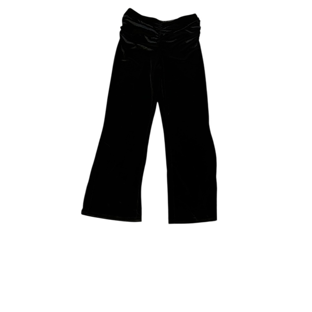 Michael Costello x REVOLVE Black Velvet Ruched Flared Pants Size M